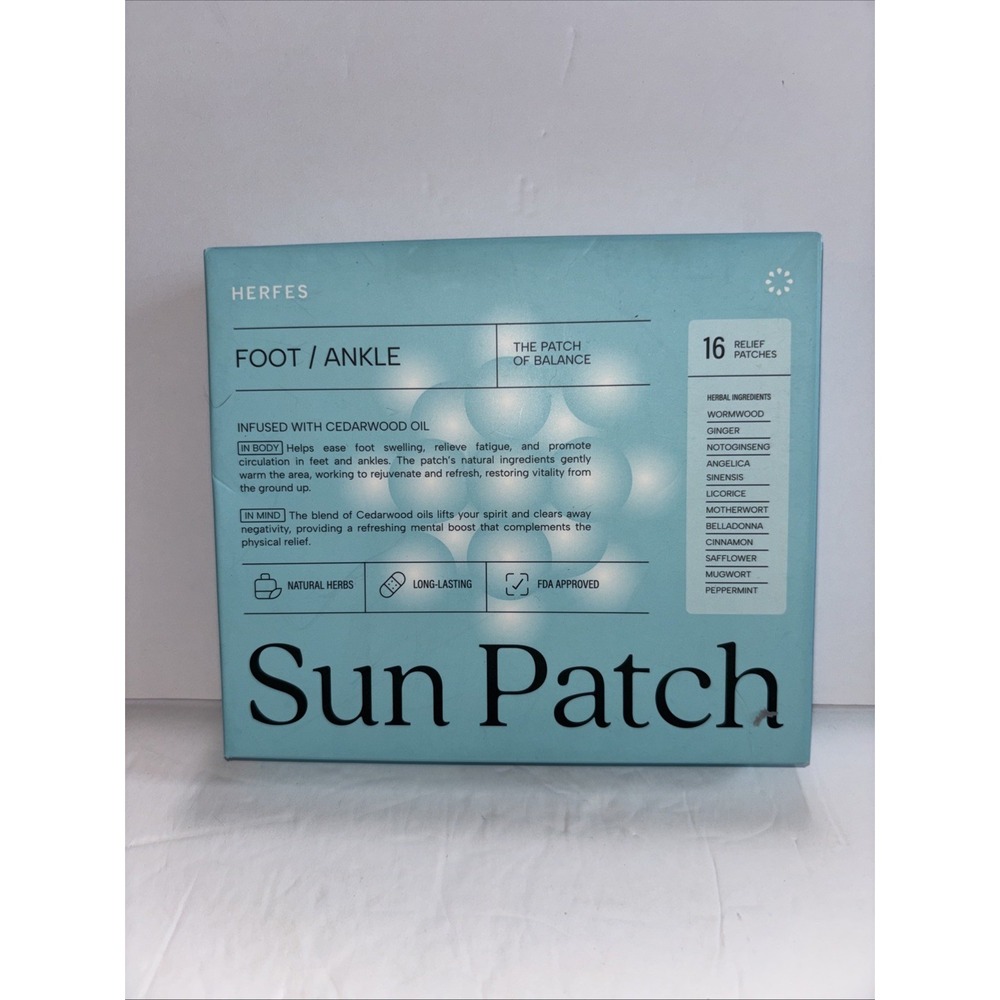 Herfes Foot Ankle Sun Patch 16 Patches The Patch of Balance Swelling Circulation